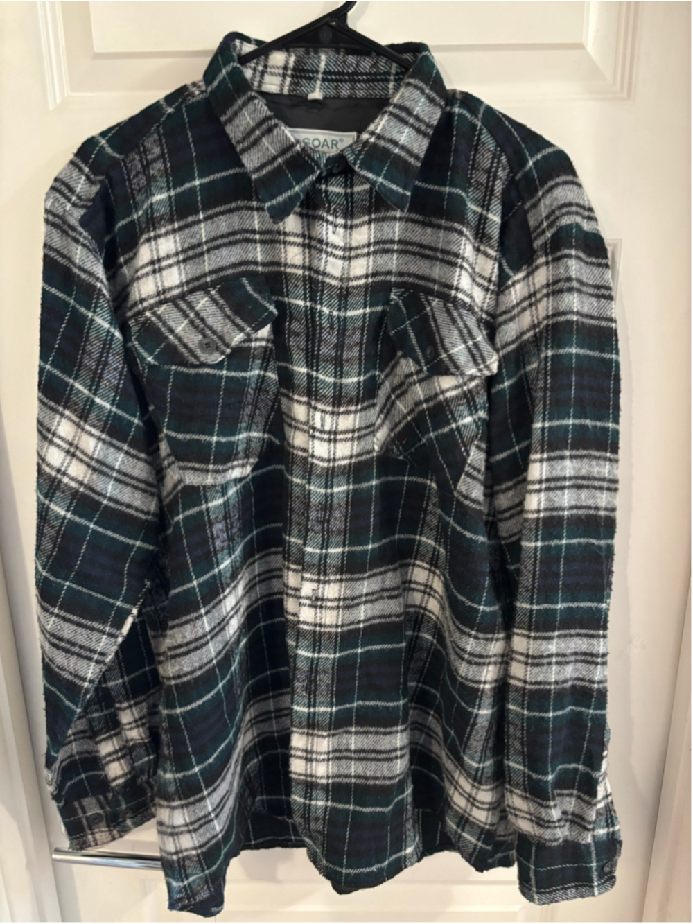 Vintage Men's Soar Plaid Lightweight Shirt Jacket Green Black Size L